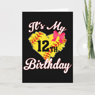 It's My 12th Birthday Softll Girl 12 Years Old Card