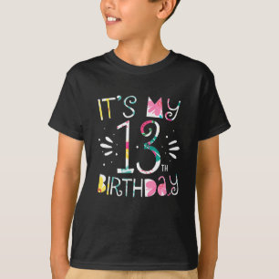 It's My 13th Birthday Tropical Floral 13 Year Old T-Shirt