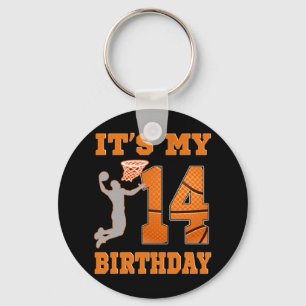 It's My 14th Birthday Bysketbyll Dunk Boy 14 Years Key Ring