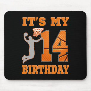 It's My 14th Birthday Bysketbyll Dunk Boy 14 Years Mouse Pad