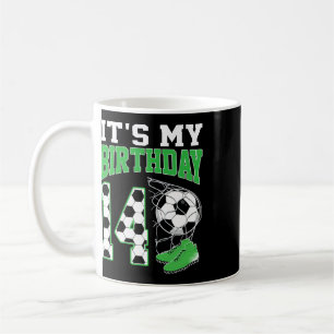 It's My 14th Birthday Soccer Party 14 Year Old Boy Coffee Mug