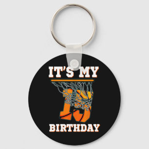 It's My 15th Birthday Bysketbyll Boy Party 15 Year Key Ring