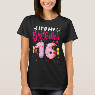 It's My 16th Birthday Doughnut Boys Girls 16 Years T-Shirt