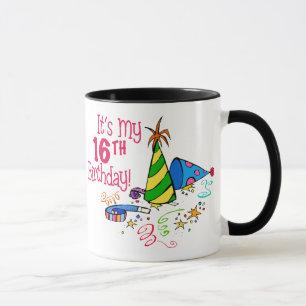 It's My 16th Birthday (Party Hats) Mug