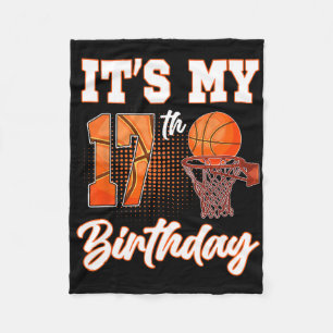 It's My 17th Birthday Sketll Theme Party 17 Years Fleece Blanket