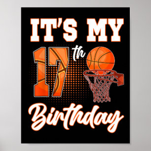 It's My 17th Birthday Sketll Theme Party 17 Years  Poster