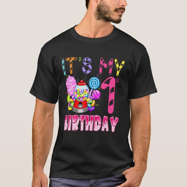 Its My 1st Birthday Candy Candyland Birthday Girl  T-Shirt (Front)