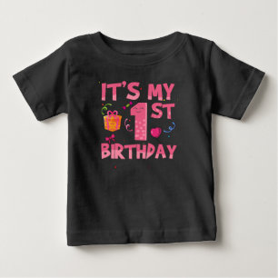 It's My 1st Birthday Cute Pink Baby T-Shirt