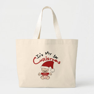 It's My  1st Christmas Large Tote Bag
