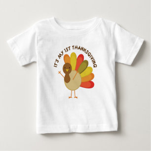 Its My 1st Thanksgiving Colourful Baby T-shirt
