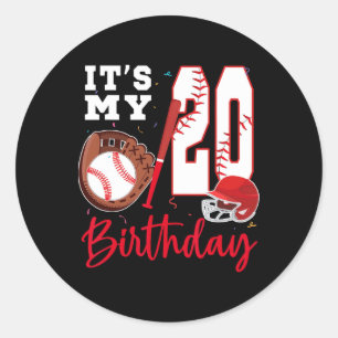 It's My 20th Birthday 20 Year Old Bysebyll Player Classic Round Sticker