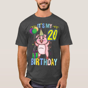 Its My 20th Birthday Cute Pig Premium T-Shirt