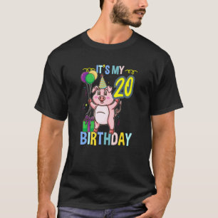 Its My 20th Birthday Cute Pig T-Shirt