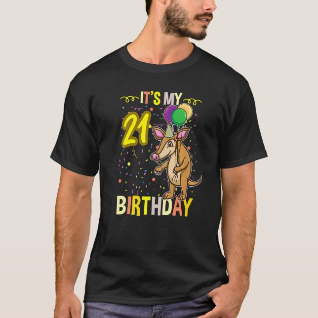 Its My 21st Birthday Aardvark Anteater T-Shirt (Front)