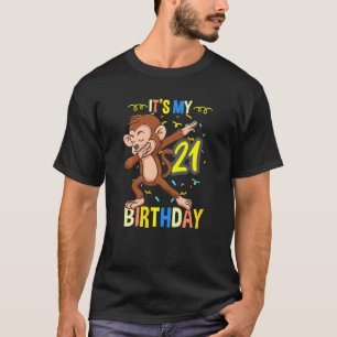Its My 21st Birthday Dabbing Monkey Animal T-Shirt