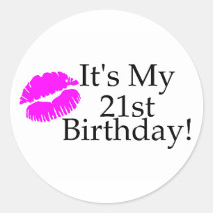 Its My 21st Birthday (Kiss) Classic Round Sticker