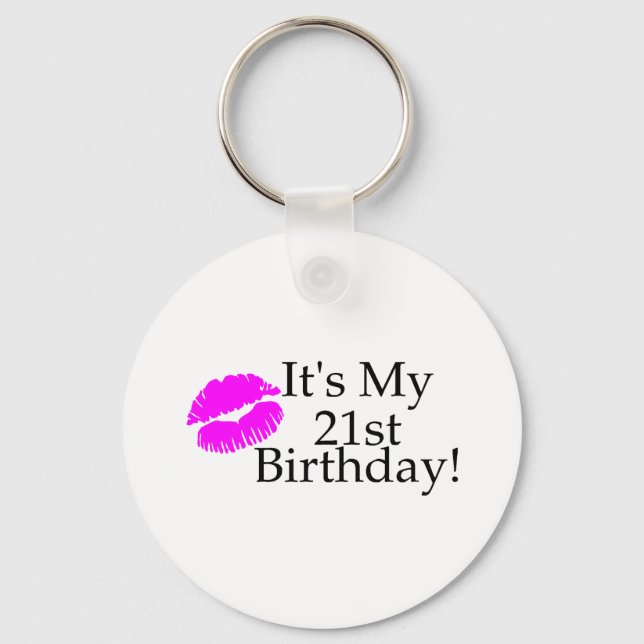 Its My 21st Birthday (Kiss) Key Ring (Front)