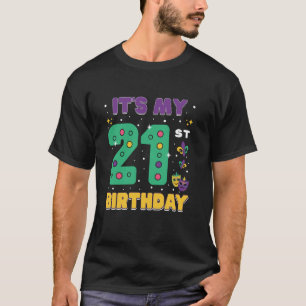 It's My 21st Birthday Mardi Gras 21 Year Old Mask T-Shirt