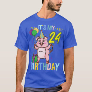 Its My 24th Birthday Cute Pig Premium T-Shirt