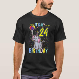 Its My 24th Birthday Elephant Animal T-Shirt