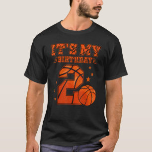It's My 2nd Birthday Boy Girl 2 Year Old Basketbal T-Shirt