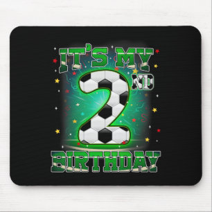 Its My 2nd Birthday Boys Soccer 2 Years Old Party Mouse Pad
