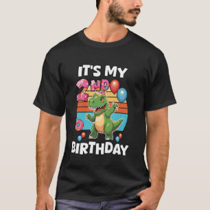 It's My 2nd Birthday Cute T-Rex Dinosaur Second Bd T-Shirt