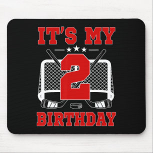 It's My 2nd Birthday Girl Ice Hockey Theme 2 Year Mouse Pad
