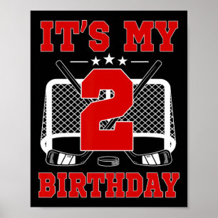 It's My 2nd Birthday Girl Ice Hockey Theme 2 Year Poster