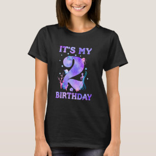 It's My 2nd Birthday Girl Ocean 2 Years Old Sea Fi T-Shirt