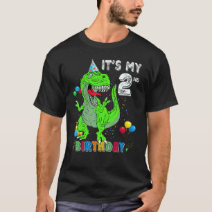 It's My 2nd Birthday Happy 2 Years Dinosaur T-Rex  T-Shirt