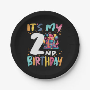 It's My 2nd Birthday Happy Kids Birthday Paper Plate