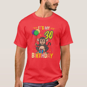 Its My 30Th Birthday Chimpanzee Monkey T-Shirt