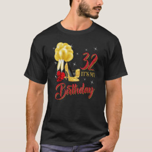 It's My 32nd Birthday Shirt 32 Years Old Red Rose 