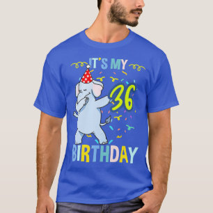 Its My 36th Birthday Dabbing Elephant T-Shirt