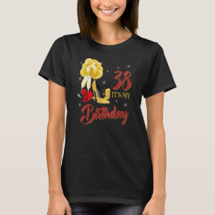 It's My 38th Birthday Shirt 38 Years Old Red Rose