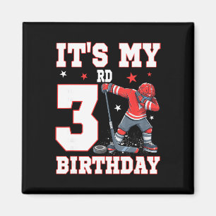 It's My 3rd Birthday Boy Ice Hockey Dabbing 3 Year Magnet