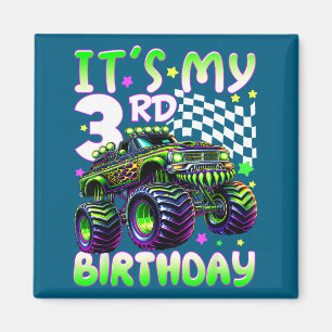 It's my 3rd birthday boy monster truck 3 year old magnet