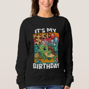 It's My 3rd Birthday Cute Sea Turtle Third Bday Pa Sweatshirt