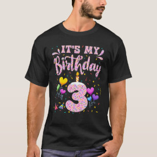 It's My 3Rd Birthday Girl Doughnut Happy 3 Years O T-Shirt