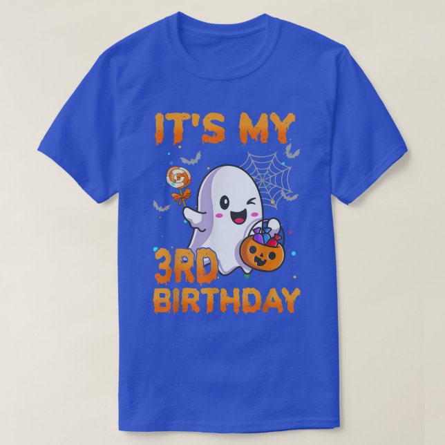 Its My 3rd Birthday Kids Boo Ghost Pumpkin Candy C T-Shirt (Design Front)