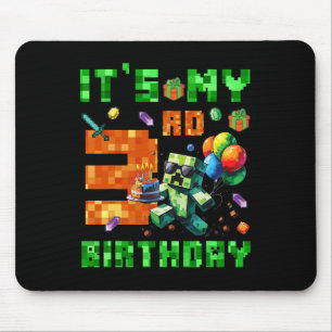 It's My 3rd Birthday Pixel Number Video Game Gamer Mouse Pad