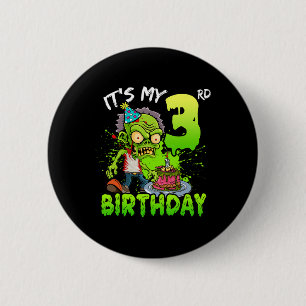 It's My 3rd Birthday Zombie Lover 3 Year Old Boys 6 Cm Round Badge