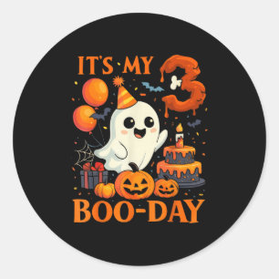 It's My 3rd Boo-day Birthday Halloween Ghost 3 Yea Classic Round Sticker