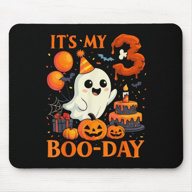 It's My 3rd Boo-day Birthday Halloween Ghost 3 Yea Mouse Pad (Front)