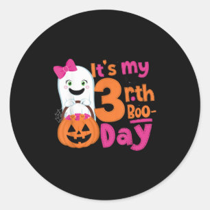 It's My 3rd Boo-day Halloween 3 Year Old Ghost Bir Classic Round Sticker