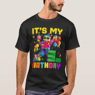 Its My 3rd Third Birthday Building Brick 3 Years O T-Shirt
