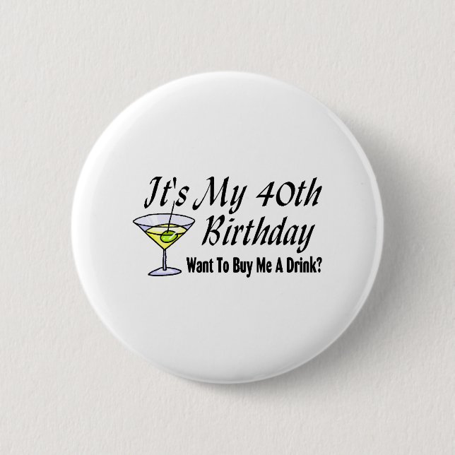 It's My 40th Birthday 6 Cm Round Badge (Front)