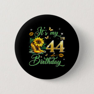 Its My 44th Birthday Pink 44 Years Old Birthday 6 Cm Round Badge
