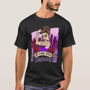 It's My 45th Birthday Leopard Design T-Shirt